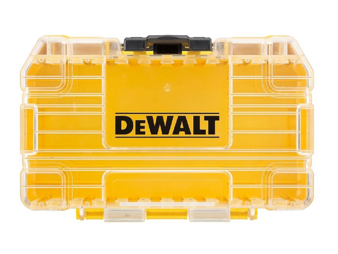 デウォルト(DEWALT) タフケース (小) オーガナイザー 工具箱 収納ケース ツールボックス 透明蓋 脱着トレー 積み重ね収納 ネジ ビット 小物入れ