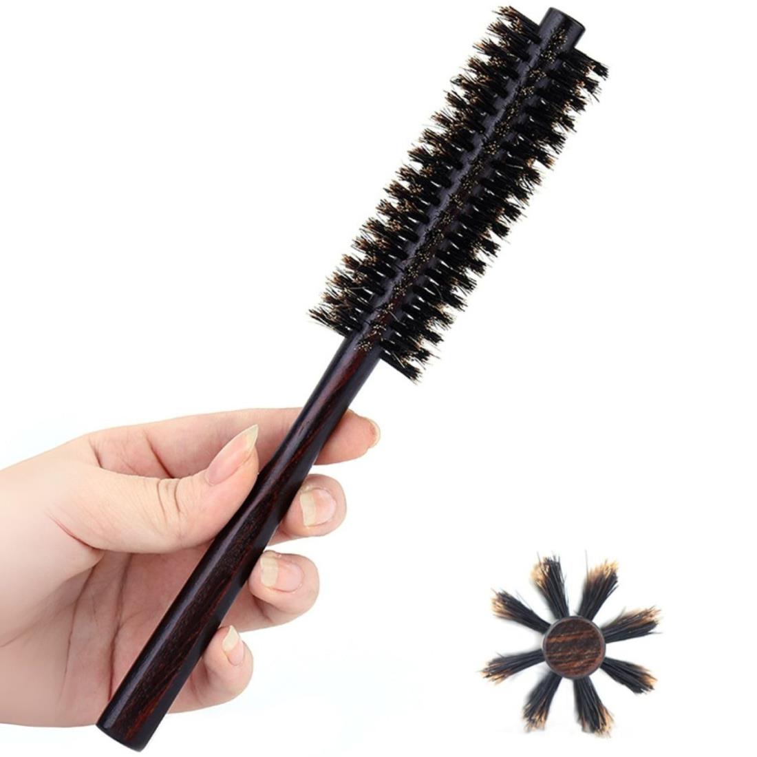 世界のヘアサロンで愛用【PERFEHAIR パーフェヘア】100%猪毛ロールブラシ ヘアブラシ 木製ハンドル メンズ レディース 男女兼用 静電気防止 ツヤ 艶...