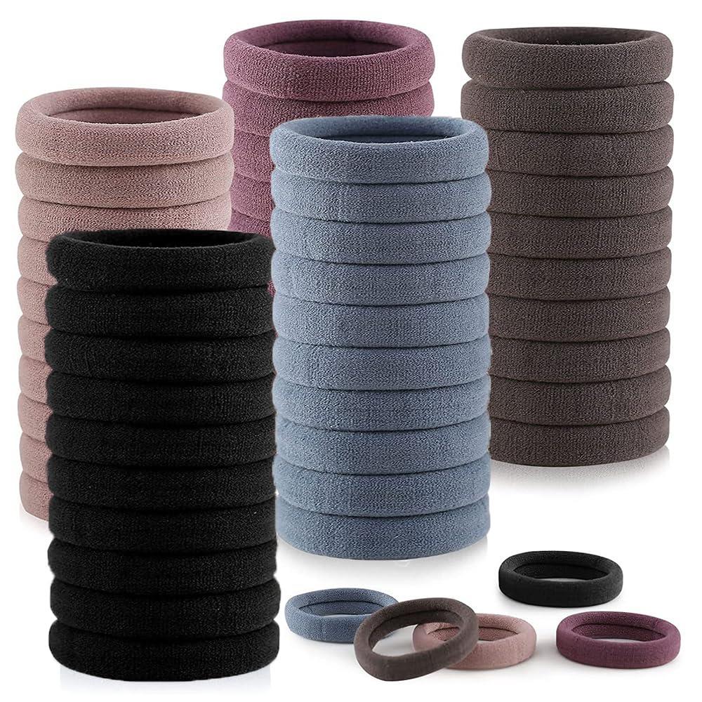 WFGKPXC ヘアゴム 髪ゴム 跡がつかないヘアゴム 大人 ポニーテール リングゴム 高い弾力 髪留め 太い ..