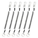 Booms Fishing T4 ス パ イ ラ ルコード ワイヤー入り尻手ロープ (6個 ブラック)