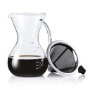 Love-KANKEI コーヒーサーバー コーヒードリッパー コーヒーカラフェセット プレゼント スポンジブラシ付属 耐熱ガラス ステンレスフィルター 2層メッシュ フィルター不要 電子レンジ可 (800ml)