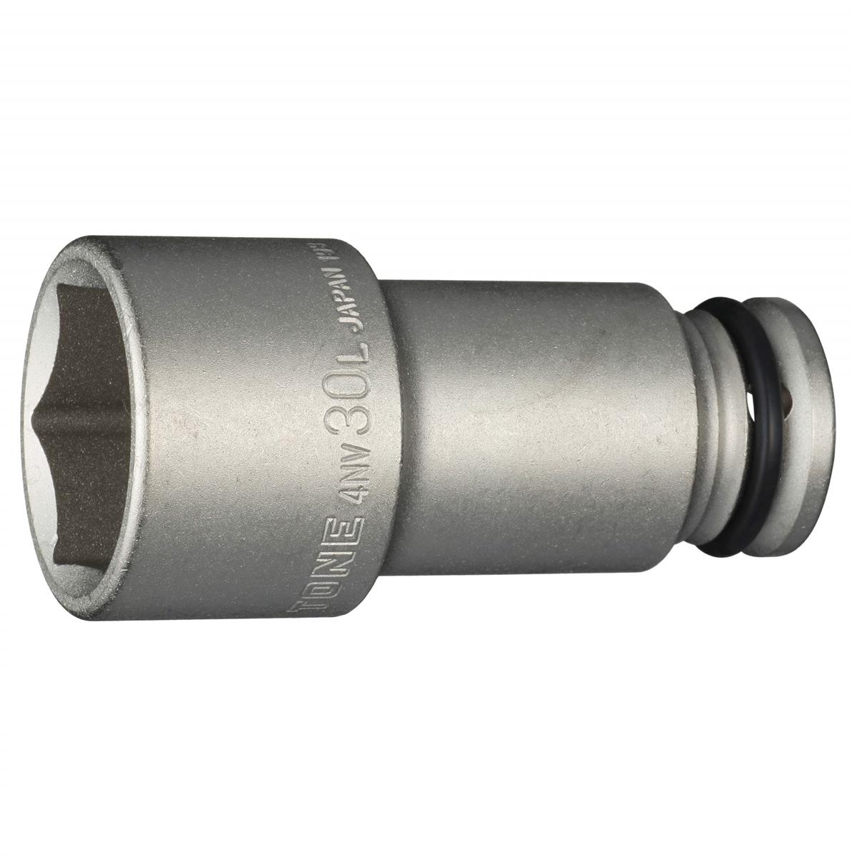 トネ(TONE) インパクト用ロングソケット 4NV-30L 差込角12.7mm(1/2”) 二面幅30mm