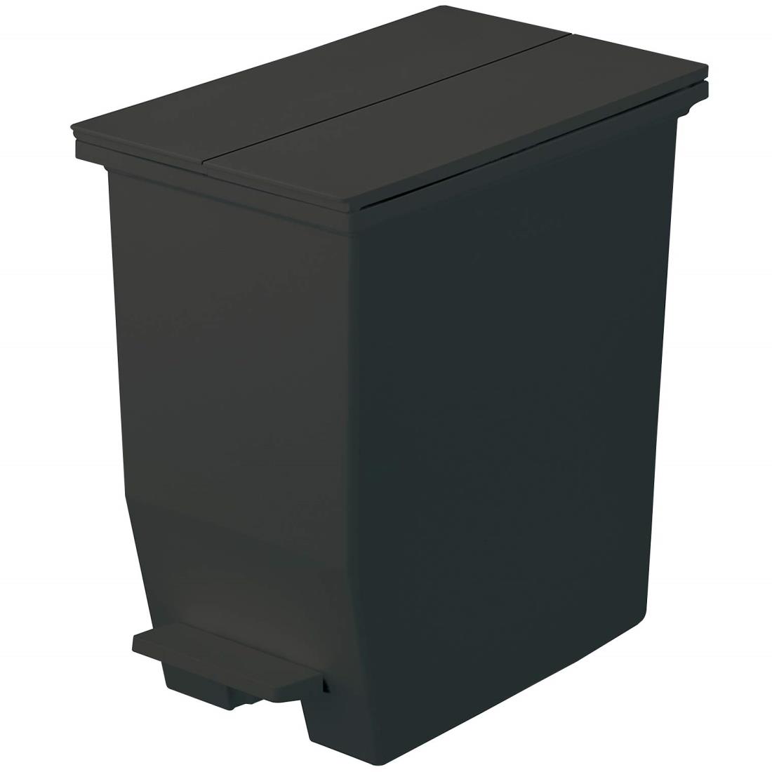 リス(RISU) ソロウ ゴミ箱 ふた付き 20L ブラック ペダルオープン 両開き 抗菌 加工 日本製 おしゃれ キッチン 分別 スリム キャスター付き ダストボックス 177432