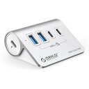 ORICO USB ハブ USB3.0 4ポート 10Gbps高速転送 セルフパワー/バスパワー両対応 50cmケーブルと変換アダプタ付き USB C/USB ...