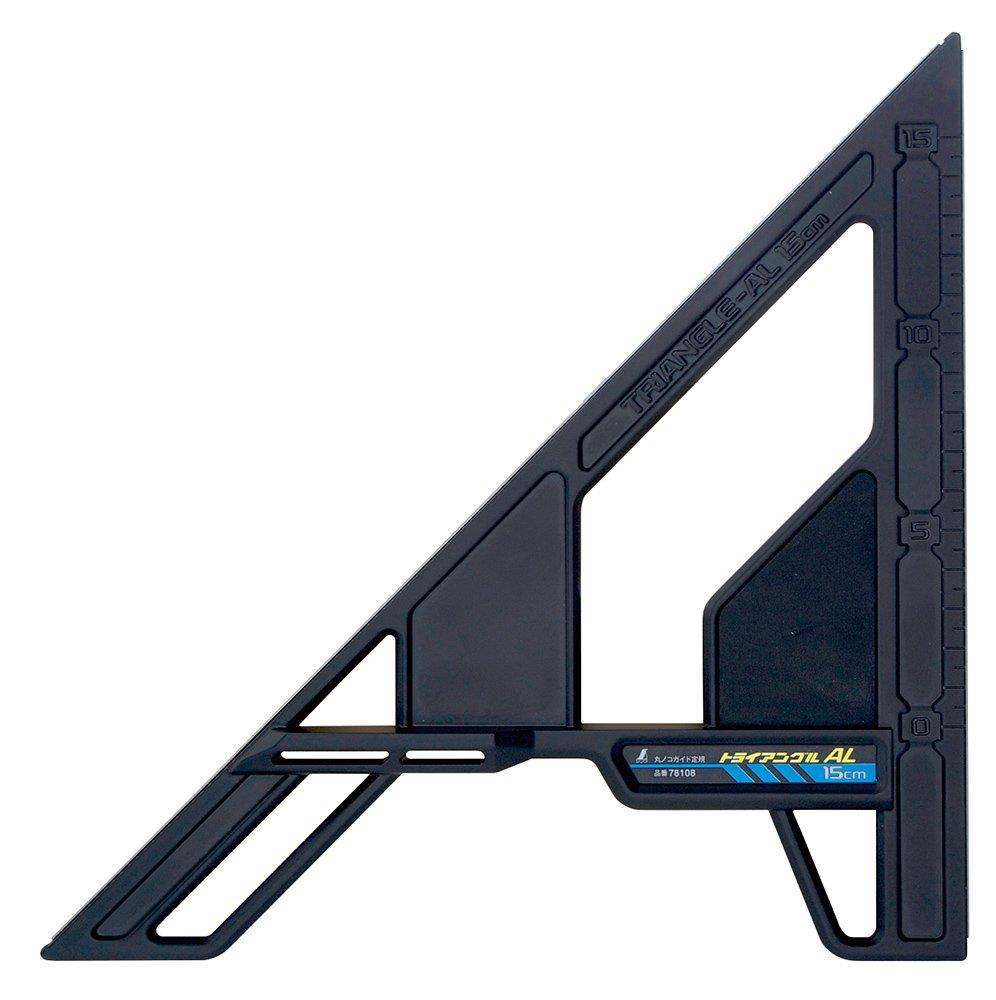 シンワ測定(Shinwa Sokutei) 丸ノコガイド定規 トライアングル AL 15cm 78108 アルミ製 スベリ止ゴム付..