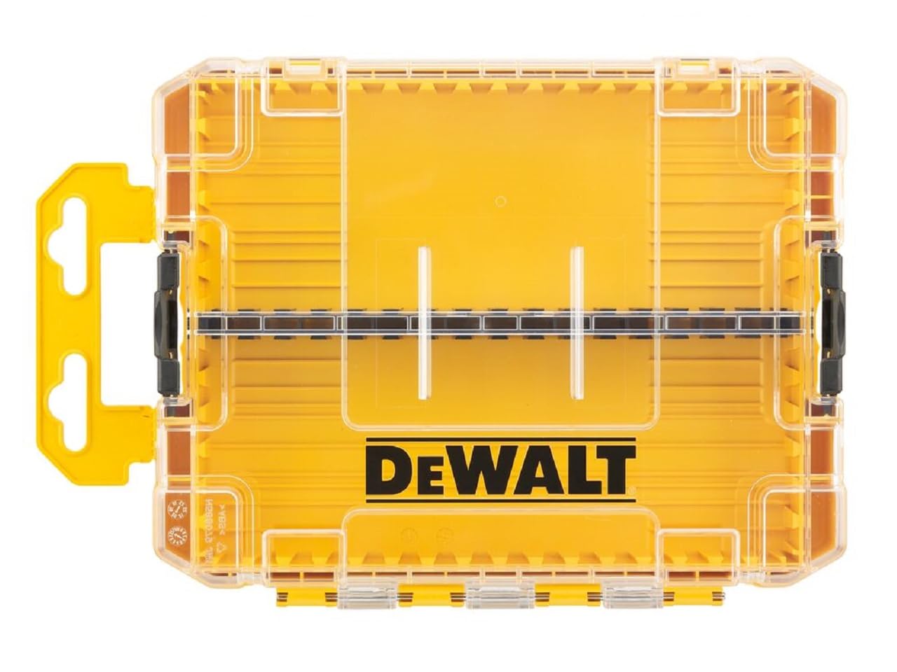 デウォルト(DEWALT) タフケース (中) オーガナイザー 工具箱 収納ケース ツールボックス 透明蓋 脱着トレー 積み重ね収納 ネジ ビット 小物入れ