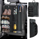 iKristin 車用マルチシューズラック&傘入れ カーシューズラック 5段 車用収納ラック靴入れ 傘立て 傘ホルダー 小物収納グッズ 下駄箱 折りたたみ式 車用収納ボックス ハイエースやNV350など 多車種対応 梅雨対策 車中泊 土足禁止(ブラック)(3)