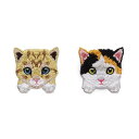 SSYSSY 刺繍 ワッペン アイロン接着両用タイプ 动物 猫 2個入 手芸 DIY用品 (A005)