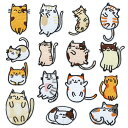 LEMESO ワッペン アイロン 刺しゅうパッチ 猫 ねこ 15枚入 アップリケ