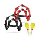 レジプロb タンバリン 2個セット 楽器 カラオケ 半円形 パーカッション 23cm×20cm マラカス付き ブラック&レッド