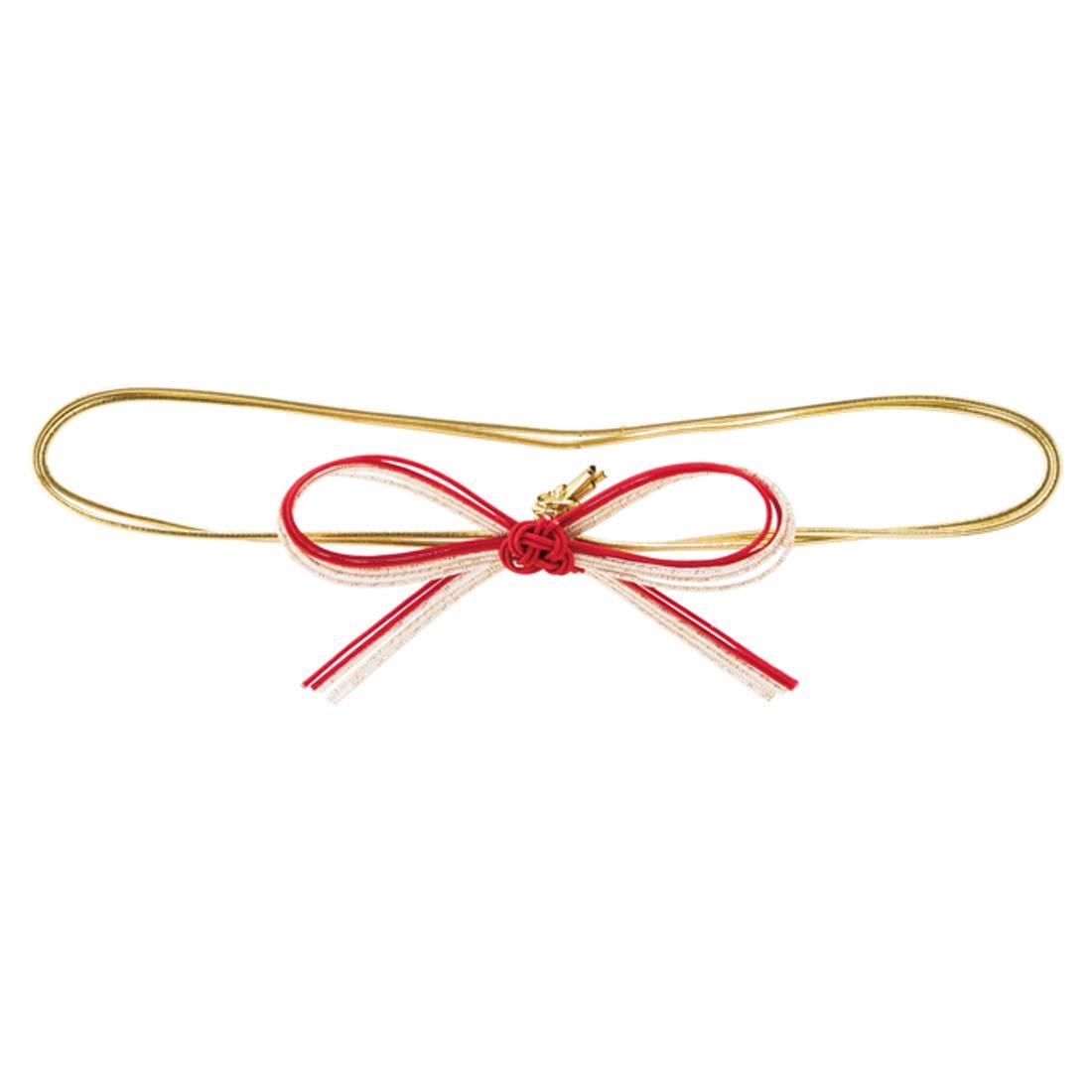 株式会社ヘッズ 水引アレンジゴムタッグ-3/リボン(10個) 赤 モチーフ:W80×H55mm、ゴム:全長420mm MH-AT..
