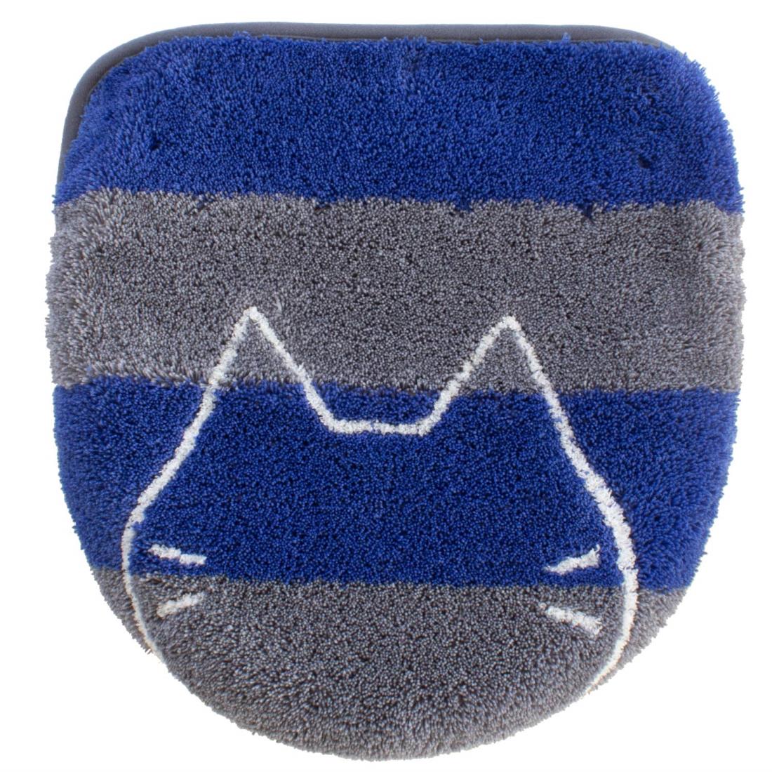 オカ(OKA) うちねこ トイレフタカバー ドレニモタイプ ブルー (洗浄 暖房 O型 U型 兼用 厚手 かわいい おしゃれ 猫)