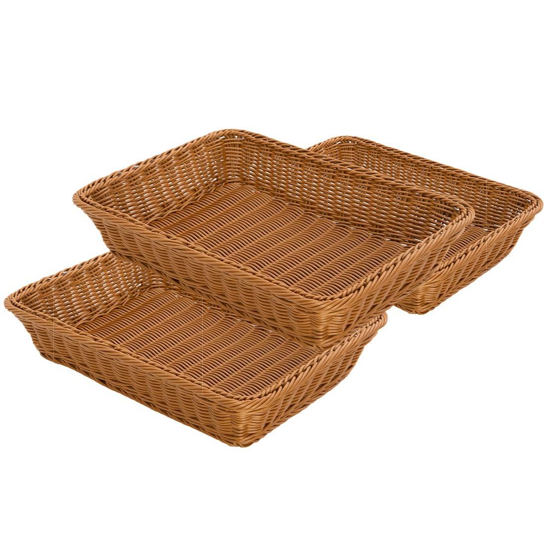 SAKE コーヒー色 Mサイズ 3個 PP（ポリプロピレン） かご バスケット 収納 耐熱水洗える 積み重ねでき..