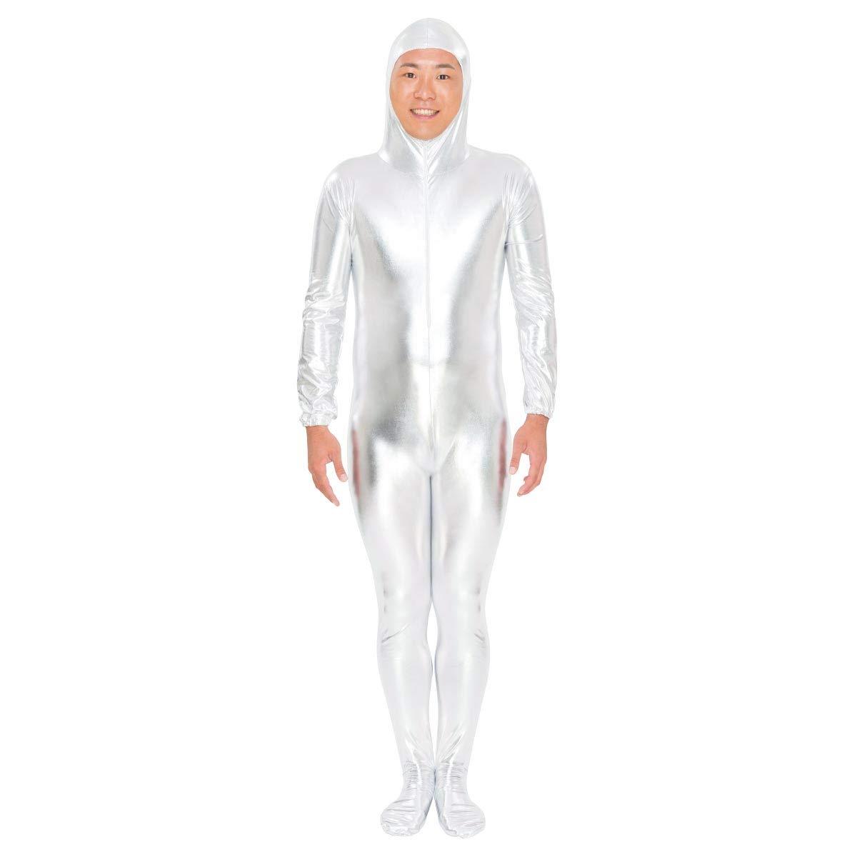 PURE 全身タイツ コスプレ ハロウィン M シルバー