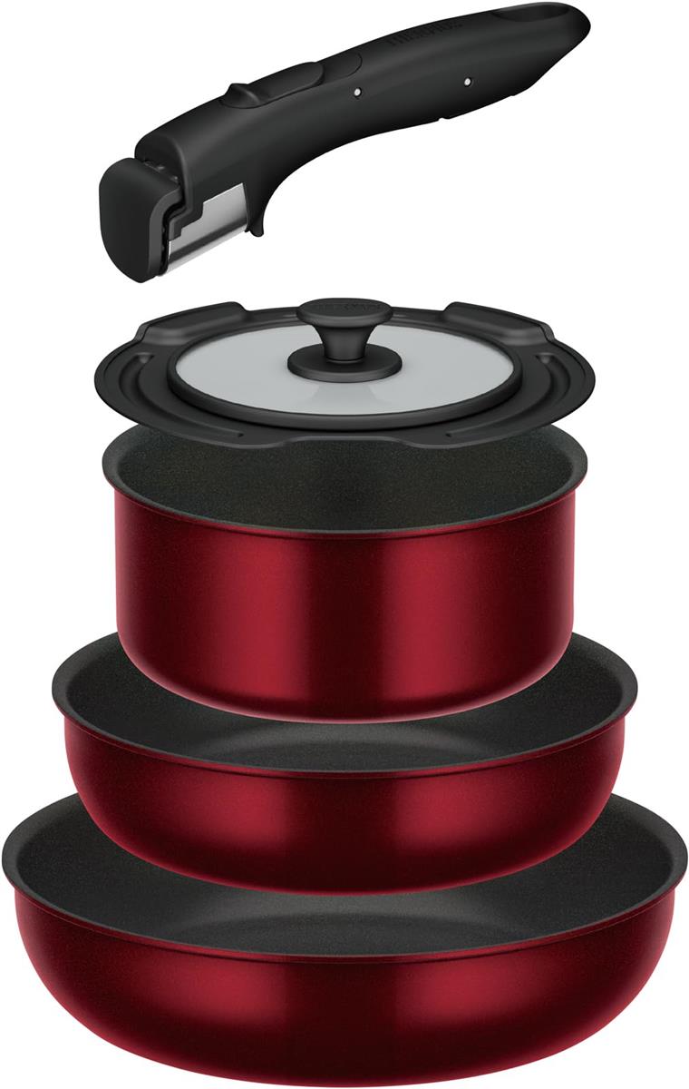 サーモス デュラブルシリーズ 取っ手のとれるフライパン5点セットDA IH・ガス対応 ディープレッド フライパン・鍋は食洗機対応 KSD-5A DR