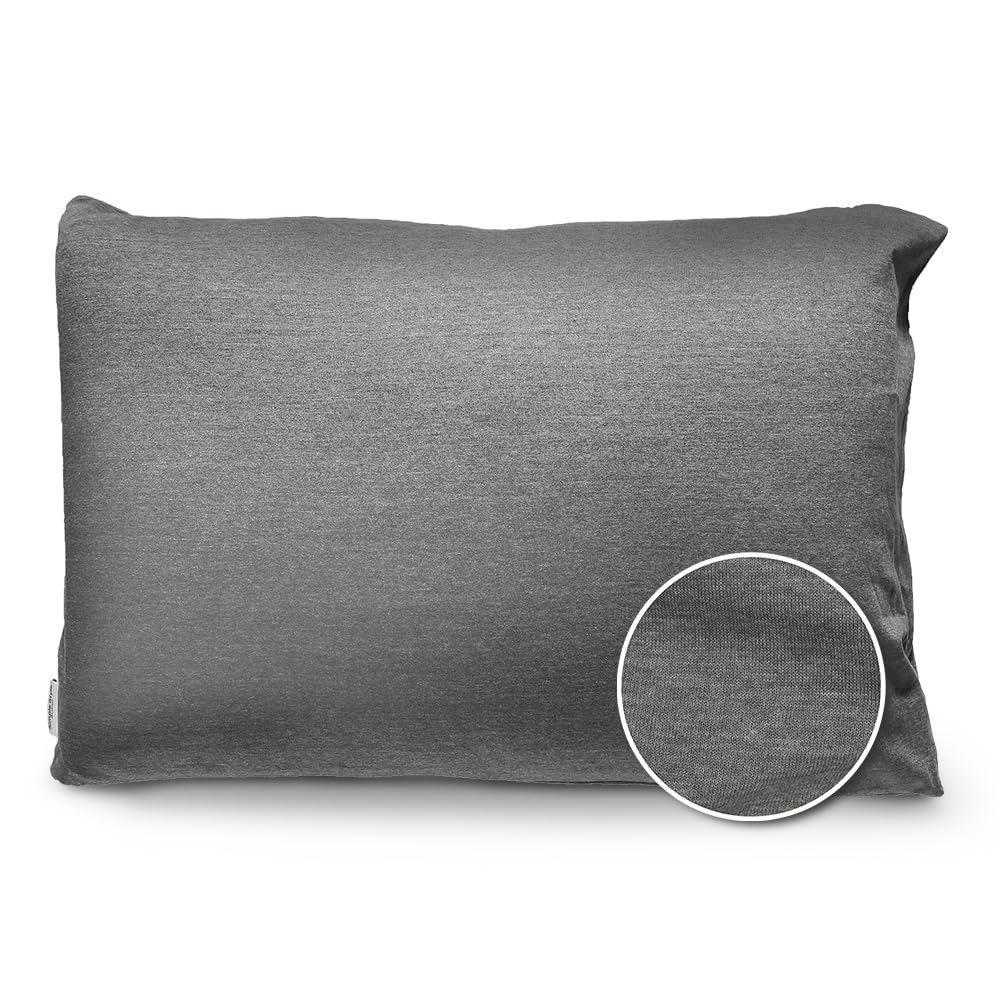 アイリスオーヤマ 枕カバー なめらか天竺素材 43×63cm ダークグレー シングル 濃淡2色の杢表現 落ち着..