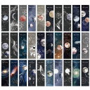 moin moin しおり ブックマーク ブックマーカー 30枚セット 惑星 宇宙 地球 月 海王星 金星 土星 木星 火星 飛行士 くじら 夜空 星 メッセー...