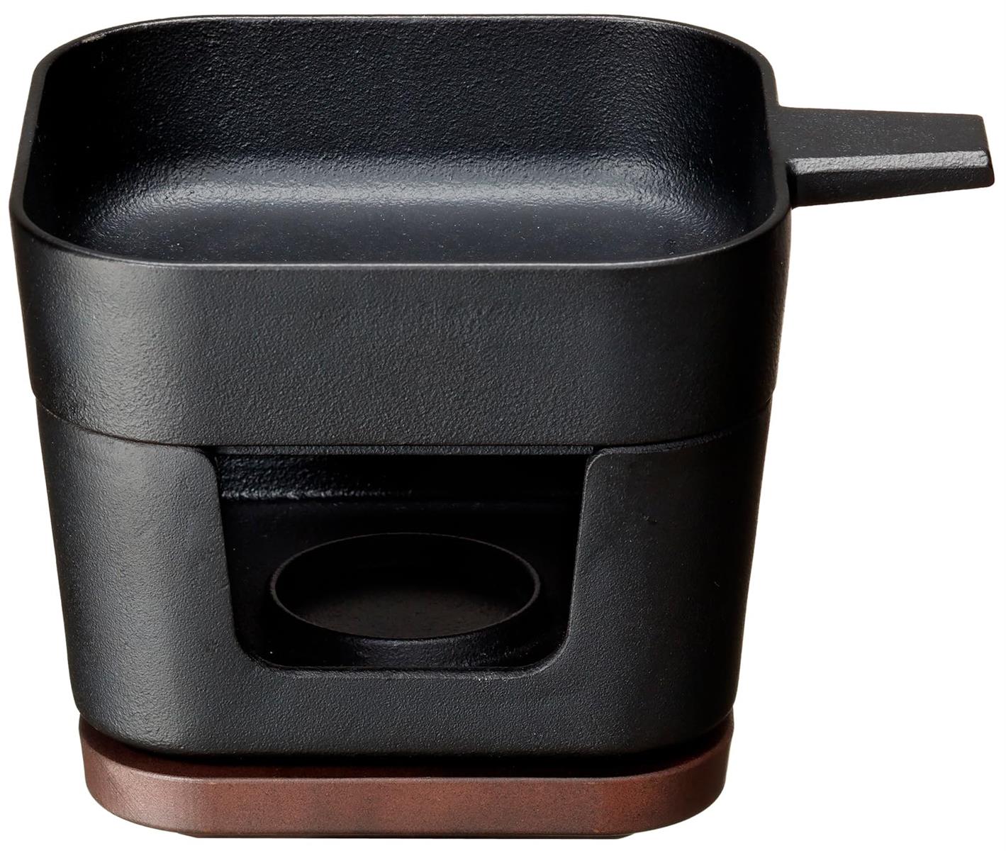 イシガキ産業 イシガキ 鉄鋳物 約幅17.2×奥行13.6×高さ11.8m 容量約560ml IH対応 デリッシュ・ライフ COLOスクエアパン コンロセット アウトドア 個食 4237 黒