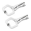 GOODRIG C型ロッキングプライヤー 280mm 2個入り バイスCクランプ DIY 木工 固定工具