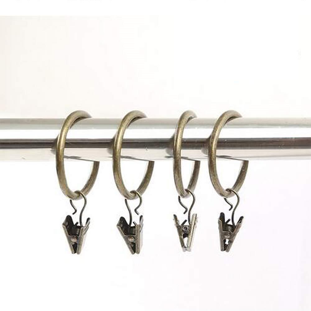 A- LIFE カーテンリング ライナー カーテンクリップ 18個入り 超大内径35mm カーテンフック・リング スライドリング アンティーク風 ブロンズカラー カフェカーテンなどに