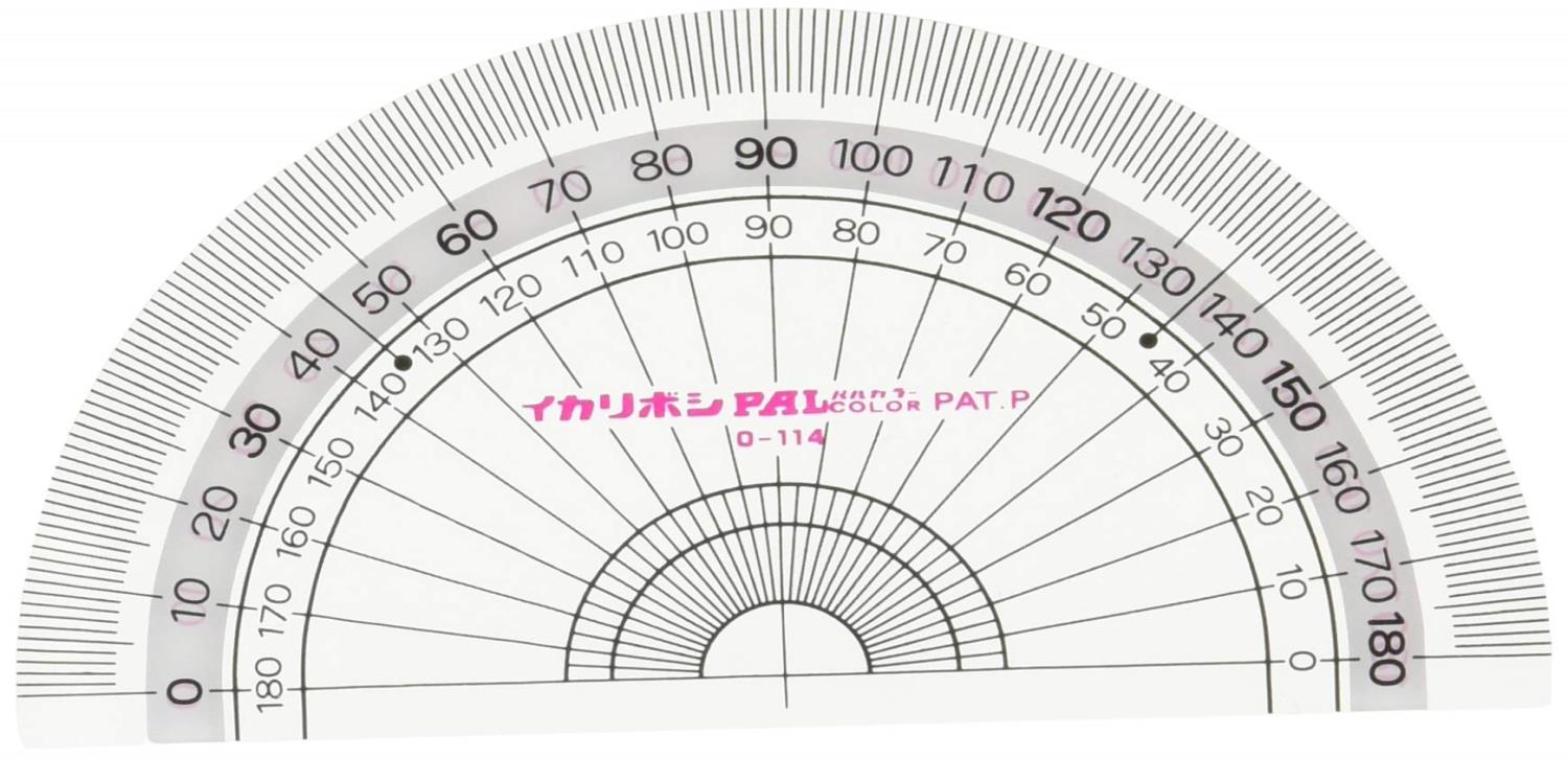 西敬 パルCOLOR_NAMEネオ 分度器 9cm 5枚セット PP-N95