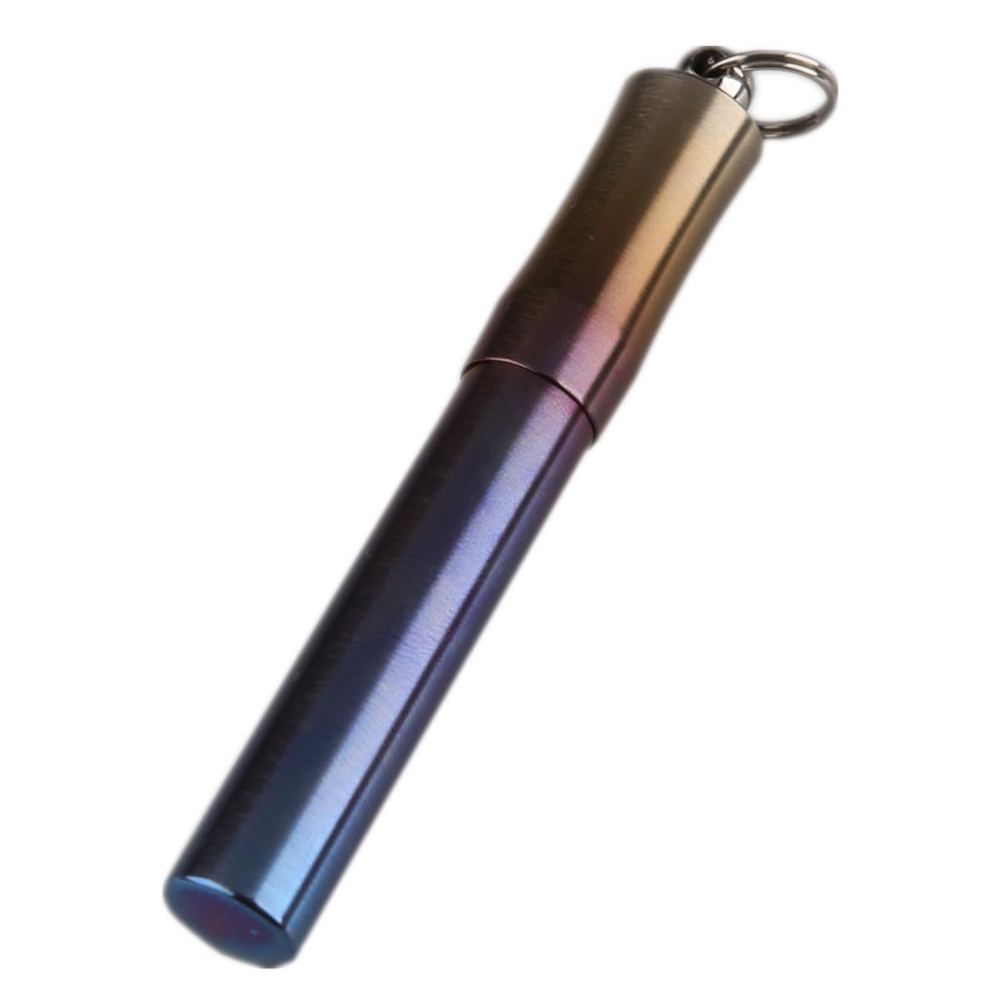 kokungkuanチタン携帯爪楊枝入れ/ピルケース 薬入り 軽量便利 耐湿防圧 アウトドア (焼ブル（小）)