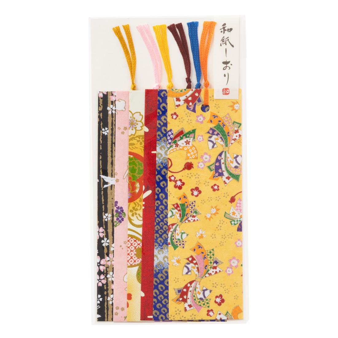 【.co.jp 限定】和紙かわ澄 友禅和紙しおり ブックマーカー 柄いろいろセット 6枚入