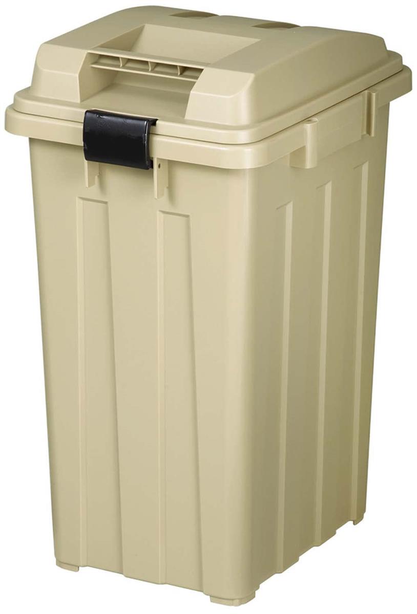 楽天まんまるふれすた新輝合成 トンボ ゴミ箱 連結可能 ハンドル付 45リットル カーキ 幅33.5×奥行41.5×高さ60.5cm 蓋付き 分別 丈夫 屋外 ベランダ 大きい アウトドア 日本製