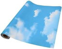 TOKUGAWAMIKAシール キッチン 張り替え 壁紙 (青い空と白い雲) 45cm×10m 60X5m おしゃれ クロス DIY リフォーム はがせる 洗面所 補修 アクセント トイレ 部屋 (45cmX10m)