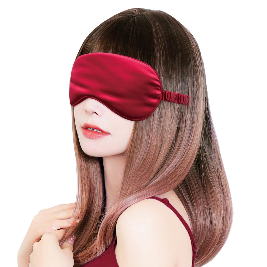 TefuRe アイマスク おしゃれ 目隠し 睡眠用 かわいい 安眠 快眠 遮光 旅行 男女兼用 カラー 色 EMK-002-RD