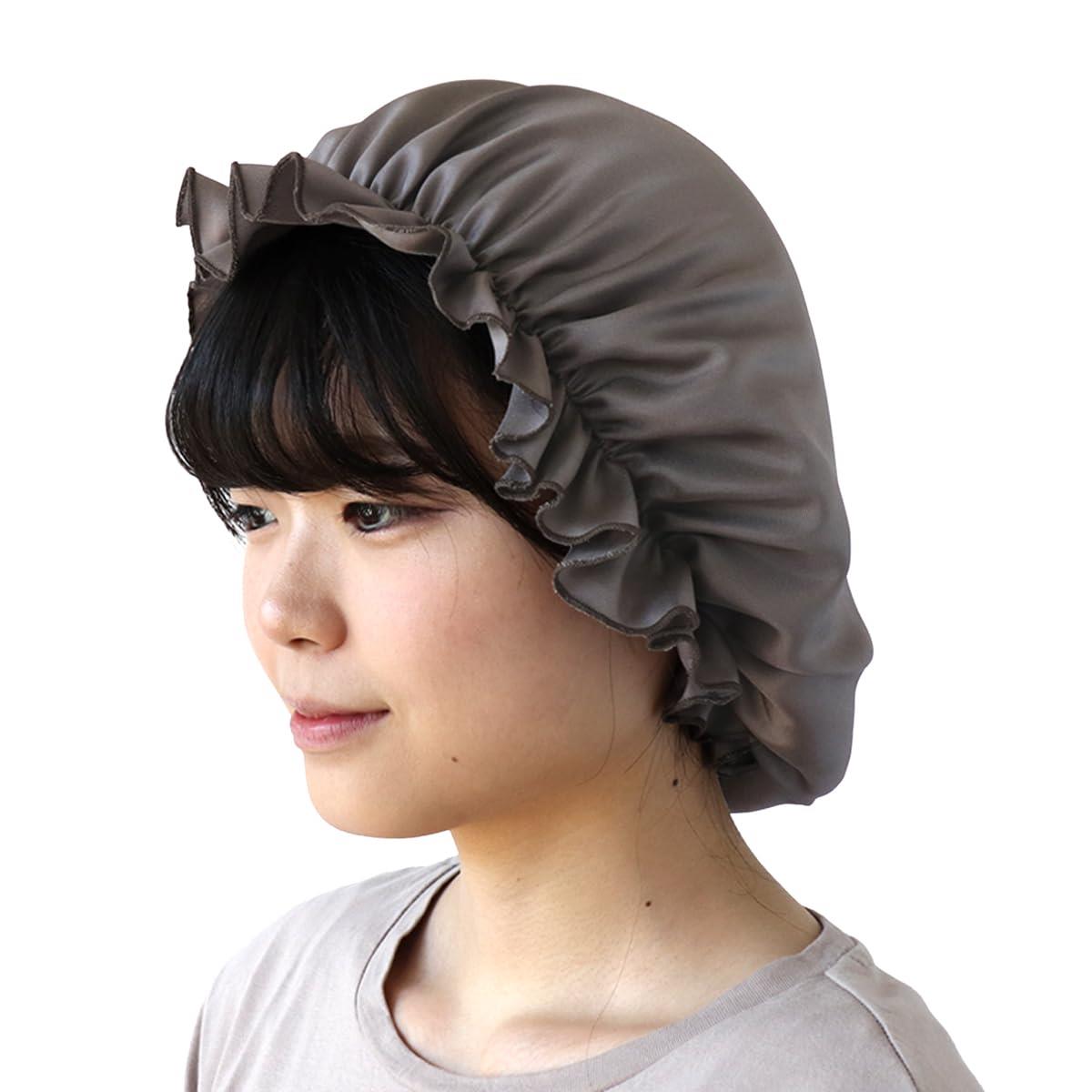 絹屋 ナイトキャップ シルク 100% F5154 ロングヘア ゴム付 ヘアキャップ 快眠グッズ 枝毛防止 保湿 美..