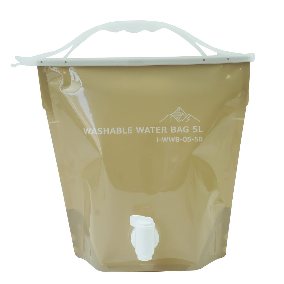 岩谷マテリアル(Iwatani Materials) 水タンク ウォッシャブル ウォーターバッグ 5L サンドベージュ WWB-5SB 注ぎやすいコック付き キャンプ レジャー 防災 約37×36×16cm