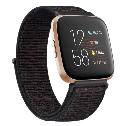 Vanua for Fitbit Versa2 バンド/Fitbit Versa/Versa Lite/Versa SE バンド ナイロン 交換ベルト 柔らかい ナイロンバンド スポーツバンド 調節可能 (黒砂) Vanua for Fitbit Versa2 バンド/Fitbit Versa/Versa Lite/Versa SE バンド ナイロン 交換ベルト 柔らかい ナイロンバンド スポーツバンド 調節可能 (黒砂)