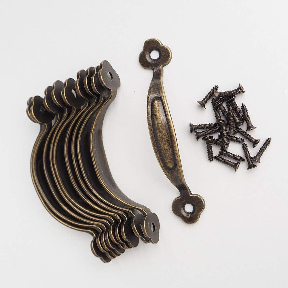 Wfeiyanton 取手 プルハンドル 亜鉛合金 アーチ型 ボックスハンドル アンティーク調 レトロ 取っ手 ネ..