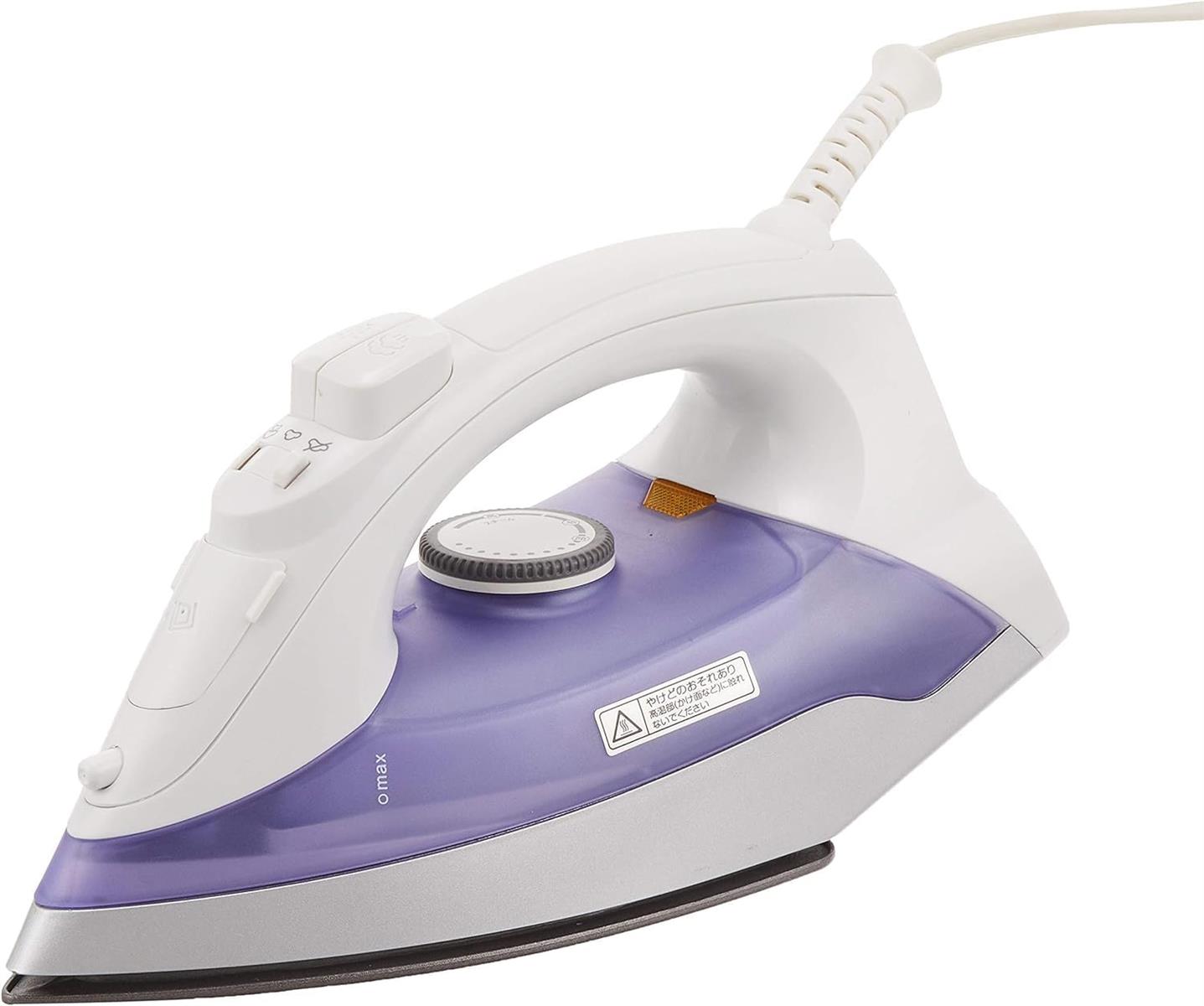 山善 スチームアイロン 3段階スチーム フッ素コーティング 霧吹き機能 シ ョ ッ トスチーム コード付き..