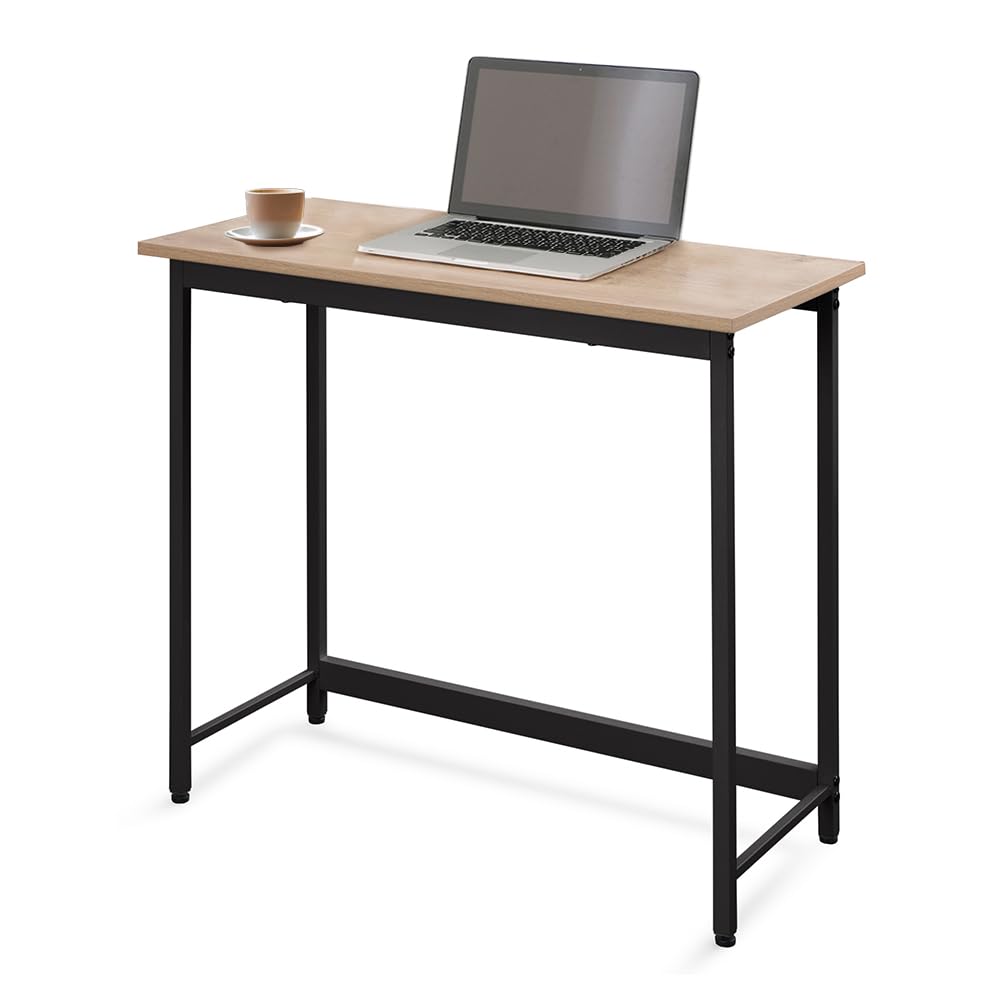 【組立簡単】アイリスオーヤマ 机 デスク パソコンデスク pcデスク シンプル 幅80cm 奥行40cm ライトナチュラル×ブラック ベーシックデスク 勉強机 ワークデスク 80×40 BDK-8040