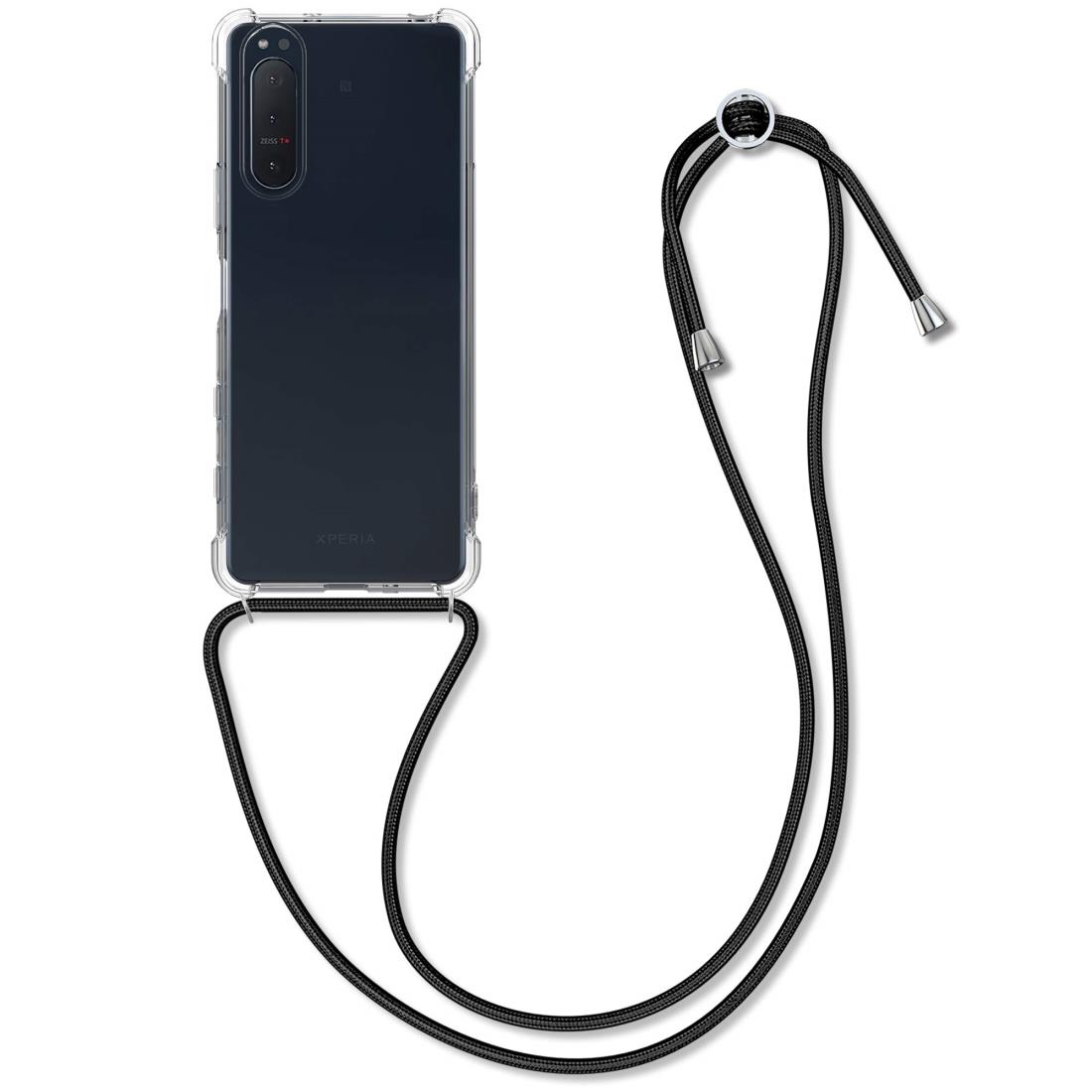 kwmobile スマホショルダー Sony Xperia 5 II対応 ケース - ショルダー クリア TPU カバー ストラップ付き - 肩掛け 首掛け 耐衝撃