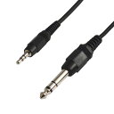 オーディオ変換ケーブル φ3.5mm ステレオミニプラグ(オス) - φ6.3mm ステレオ標準プラグ(オス) 3m VM-SS-3m(2)
