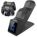 PS4コントロー ラー 充電 OIVO PS4 充電 スタンド 2台同時充電可能 LED 指示ランプ付き PS4コントロー ラー 充電器 収納 PS4コントロー ラースタンド