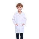 タイ 子供の白いコート ラボ白衣 科学者コスプレ服 学校用 ハロウィーン こどもの日 パーティー - ホワイト - 5-6