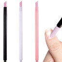 ストーンプッシャー キューティクルプッシャーペン3本セット 甘皮処理用キューティクルプッシャー ネイルアートアクセサリー 斜め45°の先端 素早く角質を除去 軽量 持ち運びに便利 日常のネイルケアに最適(ピンク/ホワイト/ブラック3色各1本)