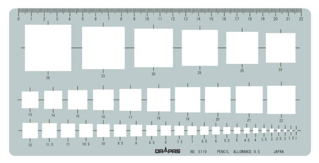 ドラパス テンプレート E119 四角定規 31119