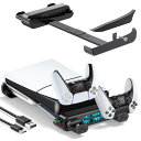 【PS5 Pro/新型 PS5 Slim対応】PS5 横置きスタンド 3段階風速調整冷却 PS5 Silm コントロー ラー 充電スタンド 放熱改善 転倒防止 地震対策 傷付き防止 プレステ5 プロ/PS5 Slim両対応 PS5 スリム 周辺機器 黒