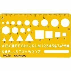 ウチダ テンプレート No.75 カードサイズ定規 1-843-0075