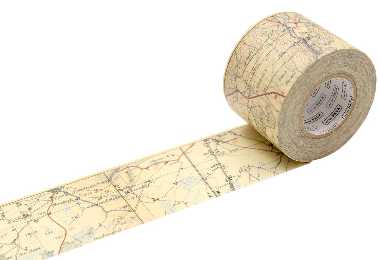 カモ井加工紙 マスキ ングテープ 梱包用 mt for PACK 地図・ヴィンテージ 45mm×15m 85g