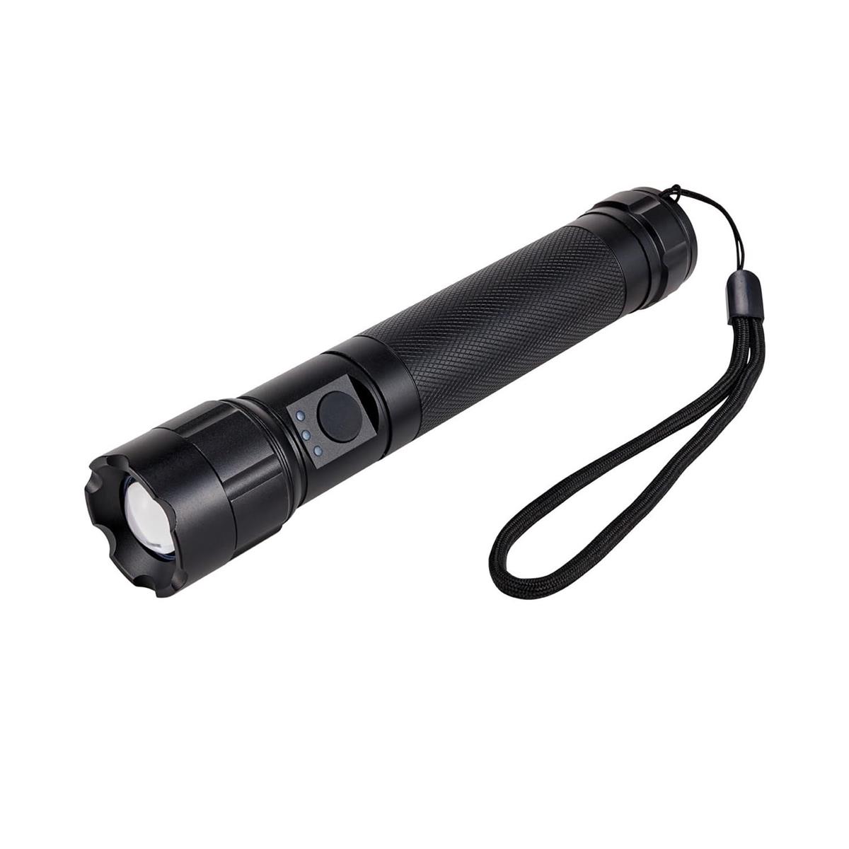 楽天まんまるふれすたエルパ（ELPA） LED懐中電灯 防水 明るさ650ルーメン ハンドストラップ付き 電池式 電池残量表示 シルバー DOP-EP560