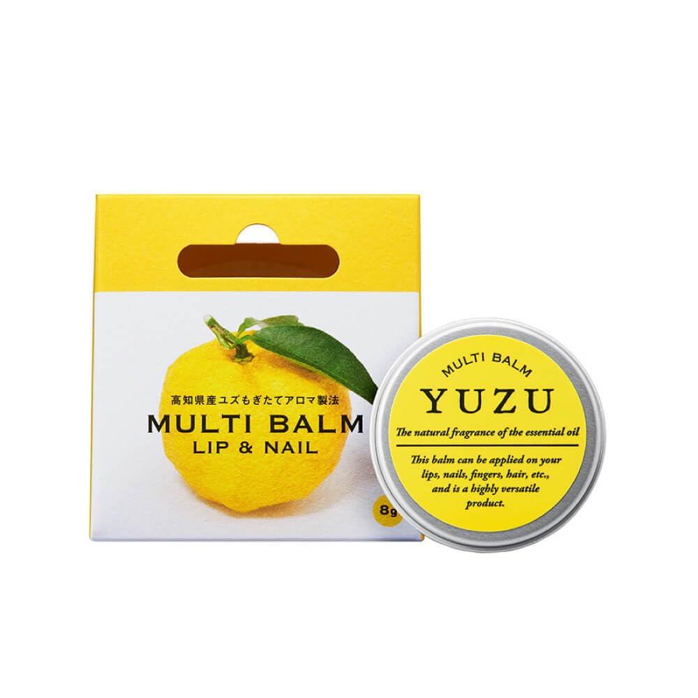 デイリーアロマジャパン 高知県産YUZU マルチバーム リップ＆ネイル(8g)日本製 リップクリーム ゆず 柚子 保湿 柑橘系 ヘアワックス ネイルケア