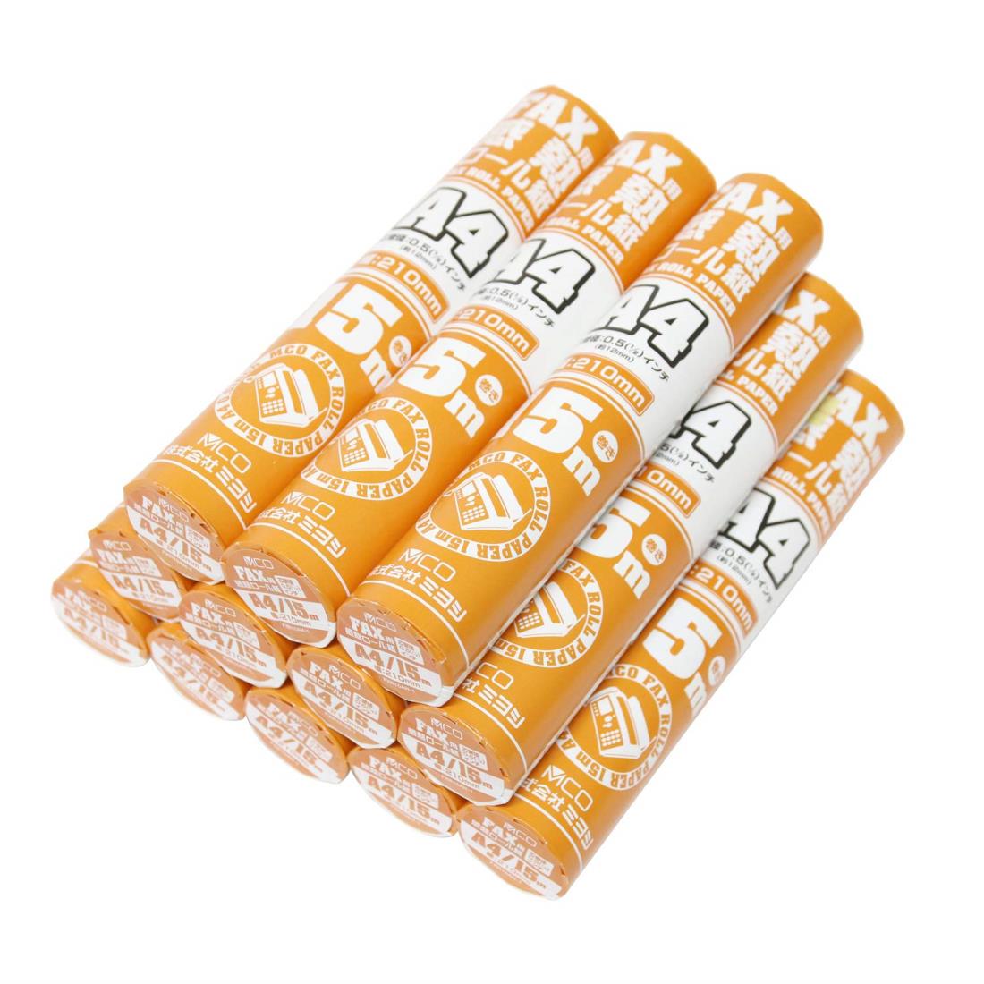 【.co.jp 限定】ミヨシ MCO FAX用感熱ロール紙(まとめ買い) A4サイズ 15m 芯内径0.5インチ 【12本入】 ZFR15AH-12