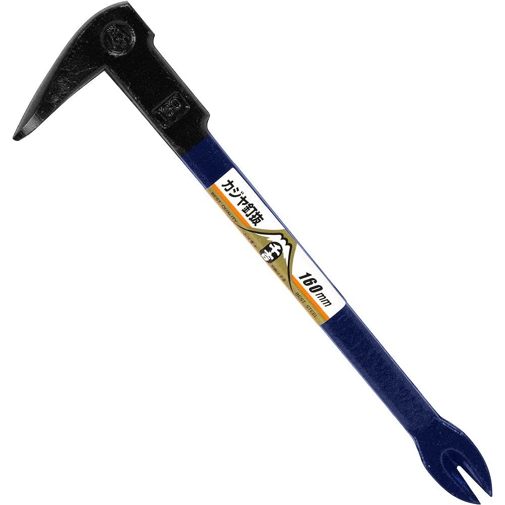 千吉 バール カジヤ釘抜 全長160mm 釘抜き作業用 ハンマーヘッド 黒・紺ツートン 奥行1×高さ16×幅4.5cm