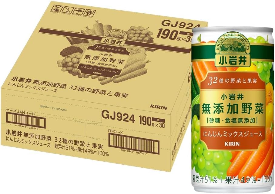 小岩井 無添加野菜 32種の野菜と果実 190g缶 ×30本